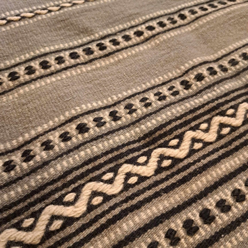 Handwoven Loom Rug – Unique Grey Design