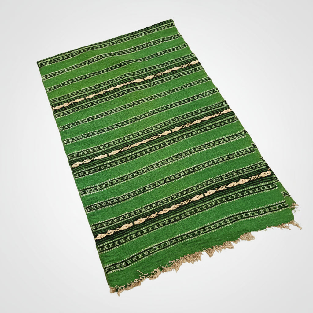 Traditional Handwoven Rug – One-of-a-Kind Green