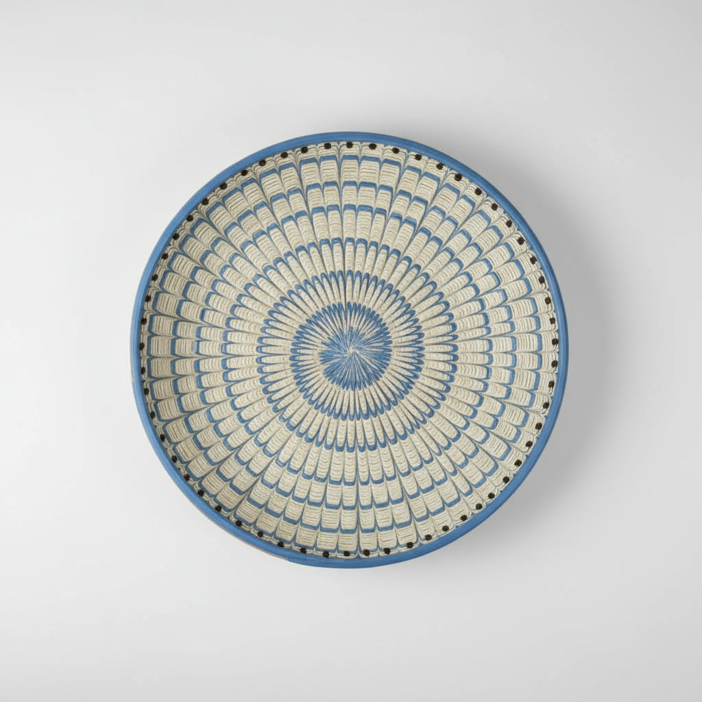 Horezu Blue Peacock Ceramic Plate