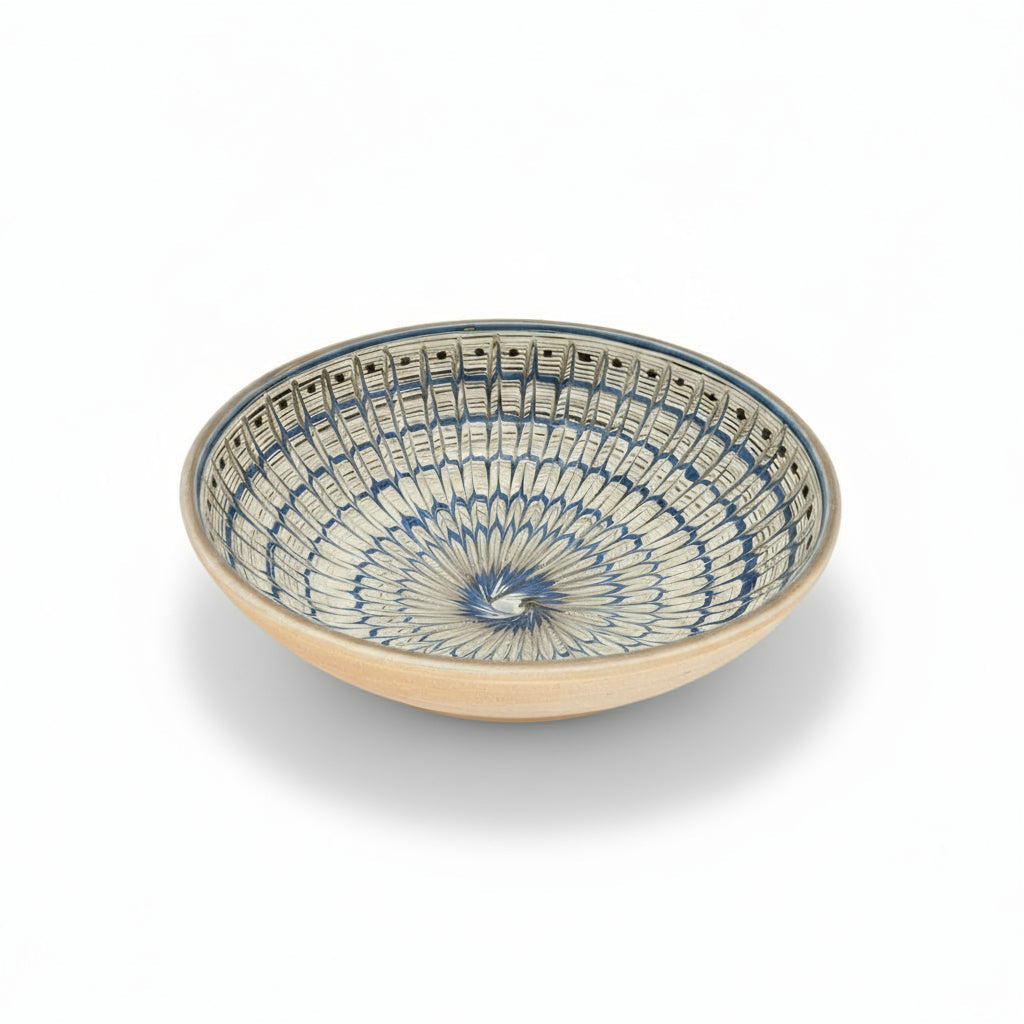 Horezu Blue Wheat Ceramic Bowl