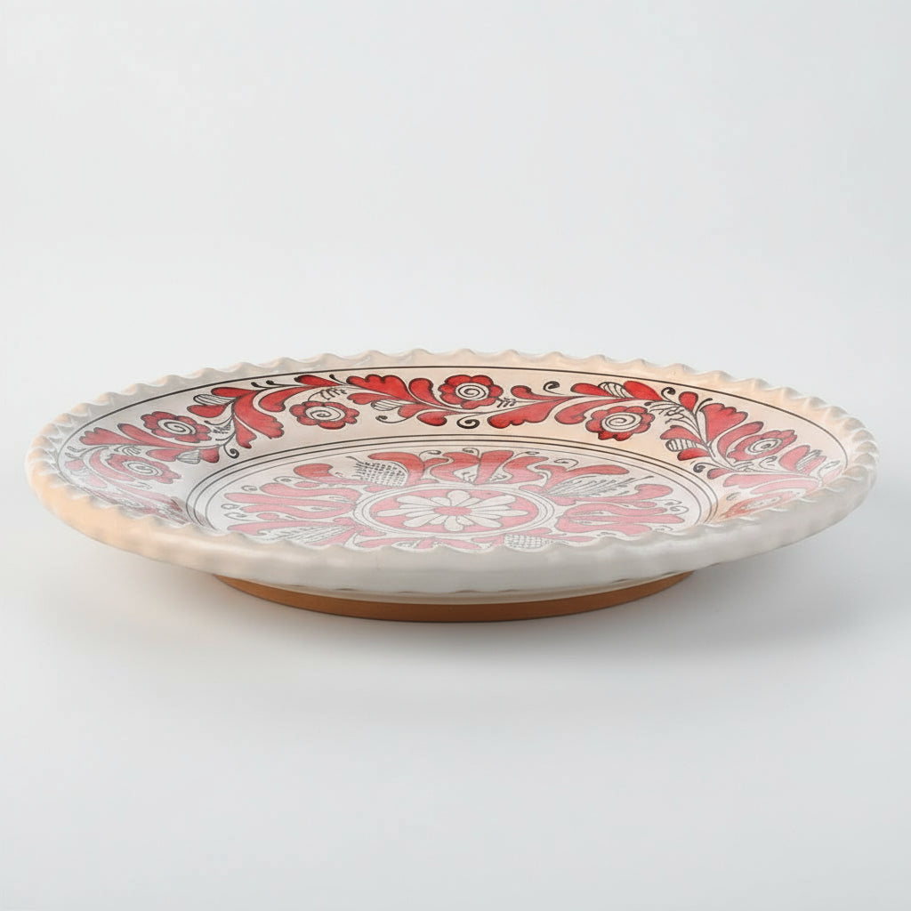 Large Red Corund Ceramic Plate