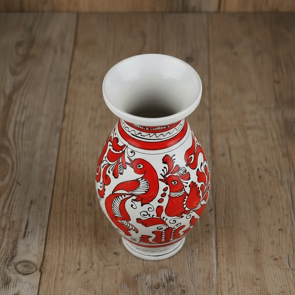 Red Corund Ceramic Vase