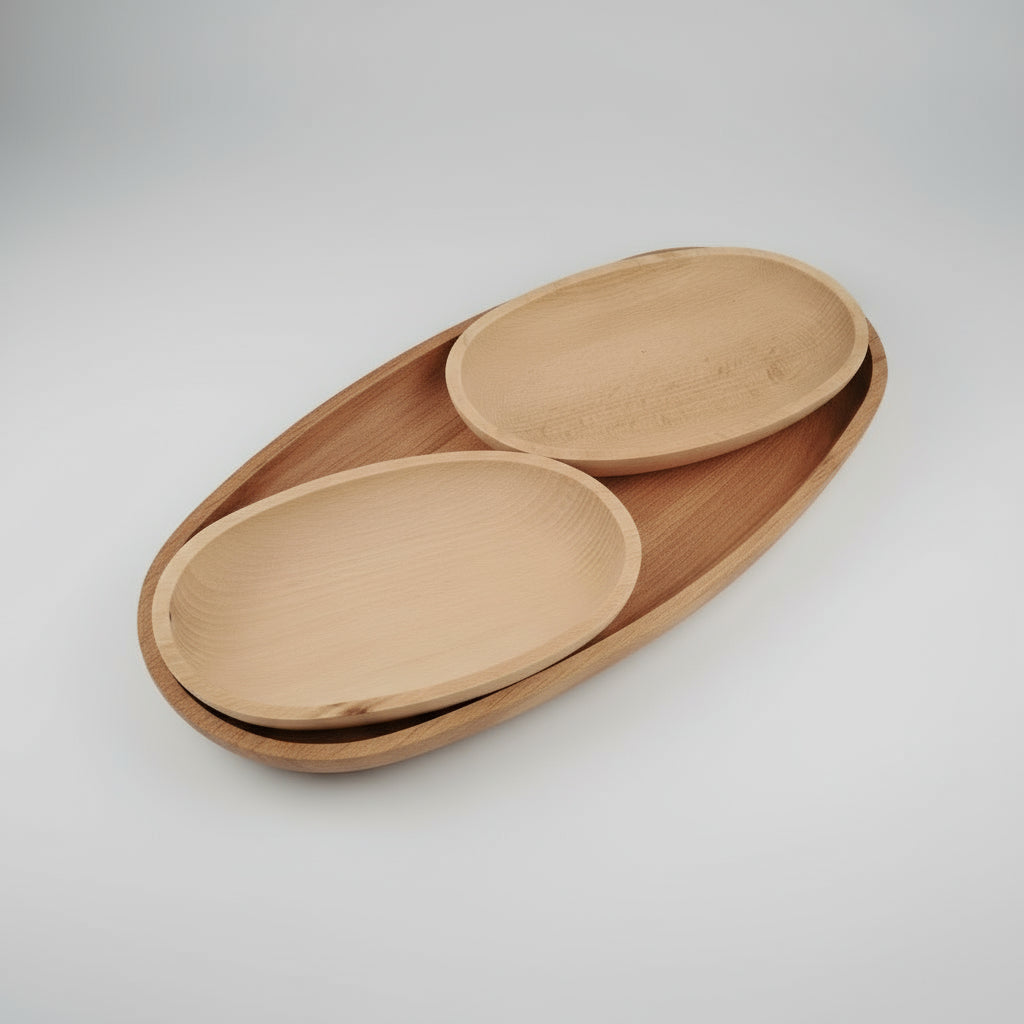 Oval Wooden Serving Set