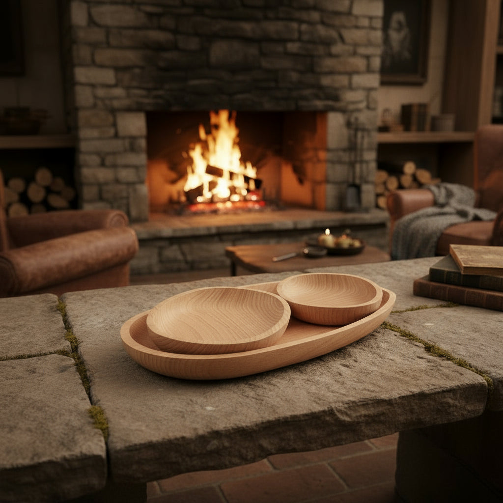 Oval Wooden Serving Set