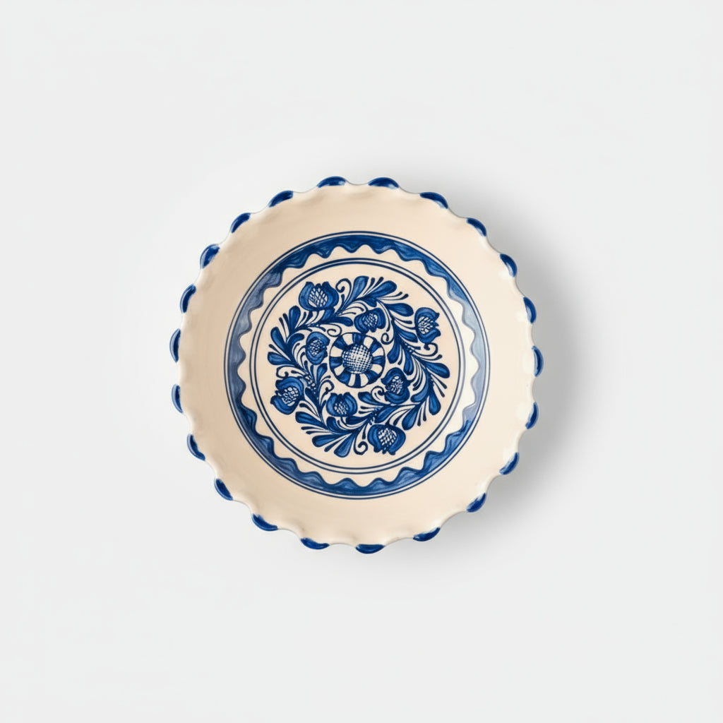 Large Blue Corund Ceramic Fruit Bowl