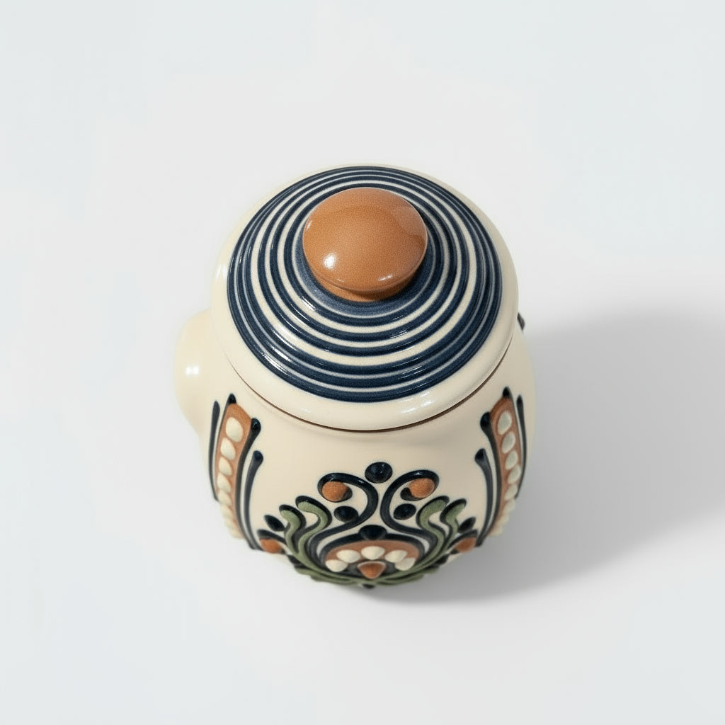 Bledea Baia Mare Hand-Painted Ceramic Candy Box