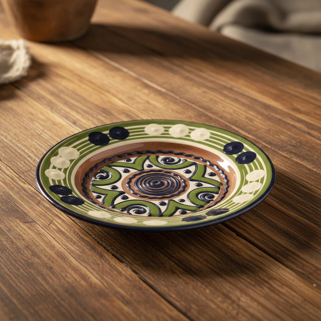 Bledea Green Motifs Ceramic Plate