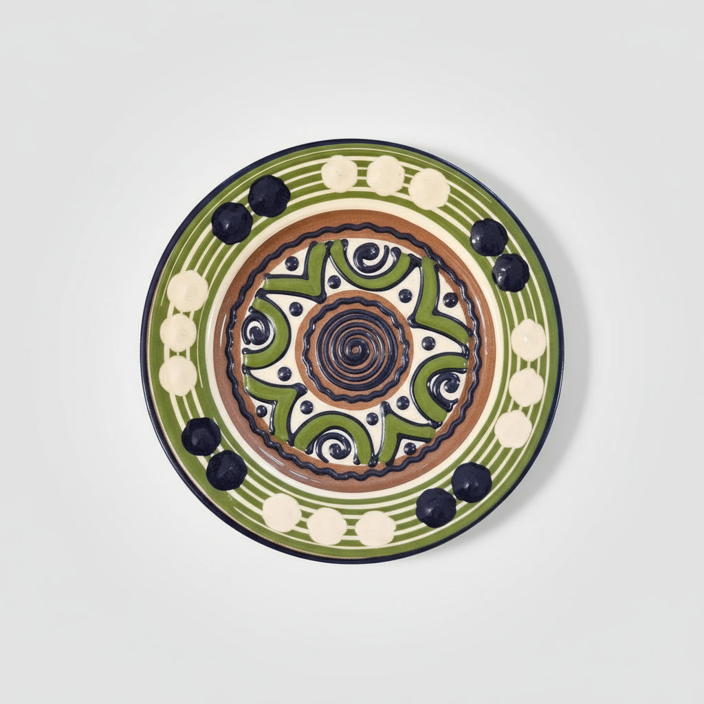 Bledea Green Motifs Ceramic Plate